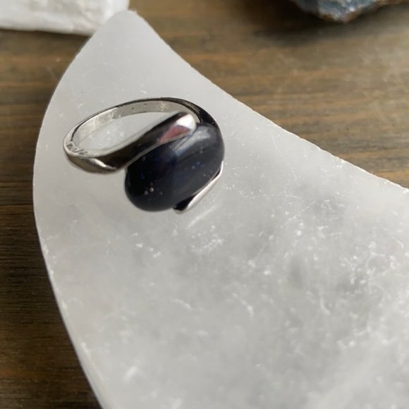 Alquimia Jewelry - Blue sandstone silver midi California ring